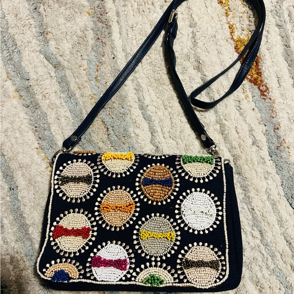 Chico's Handbags - Chico's Black Crossbody Bag with Colorful Beadwork